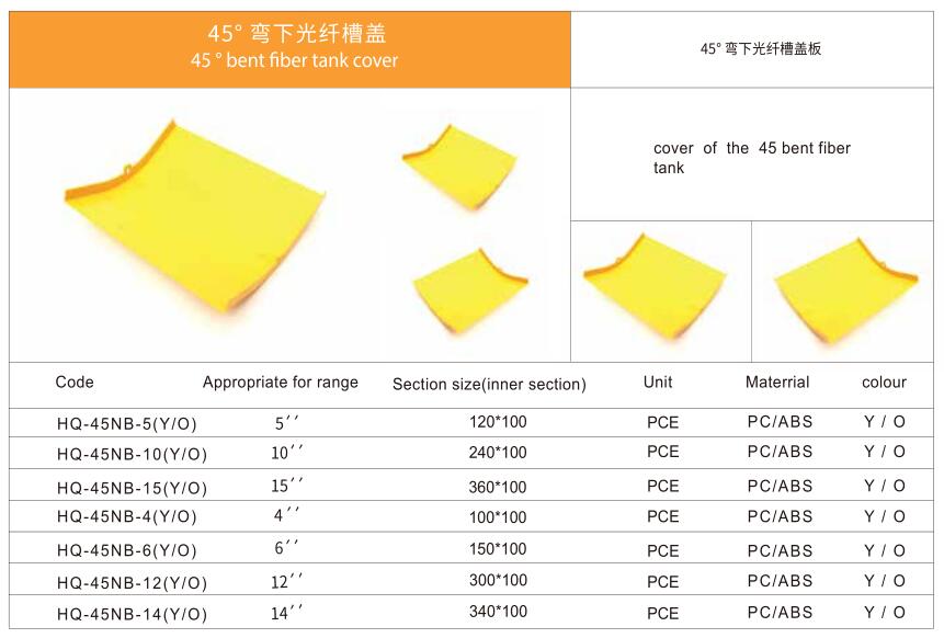 45° 弯下光纤槽盖